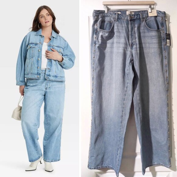 Universal Thread | Mid-Rise Studded 90's Baggy Jeans - Picture 1 of 16